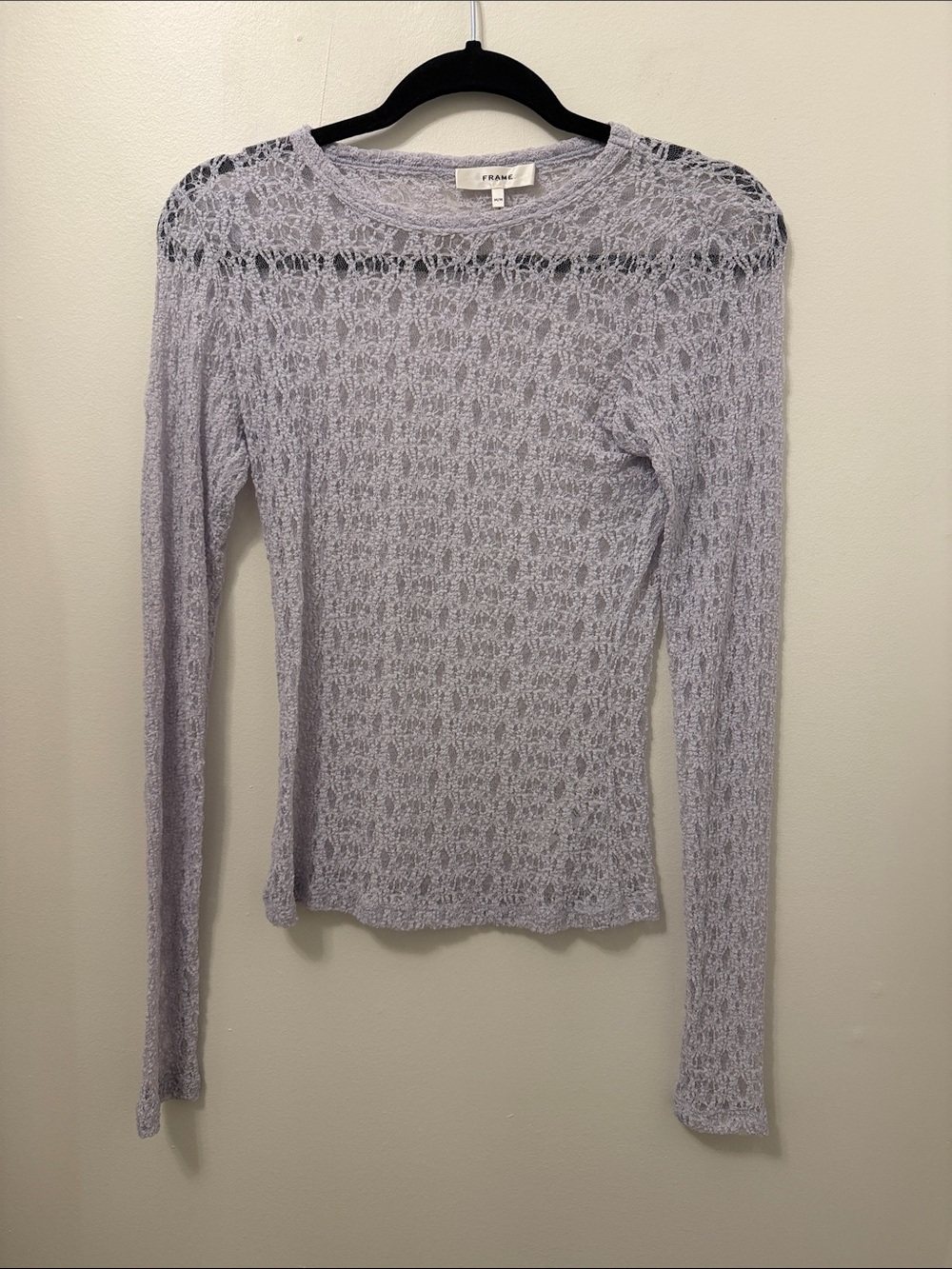 Frame Denim Lilac Open-Knit Top NWOT